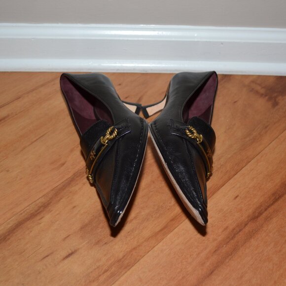 Tory Burch Perfect black leather Perrine Pointed Toe Pump/Heels, sz 9M - Picture 12 of 14